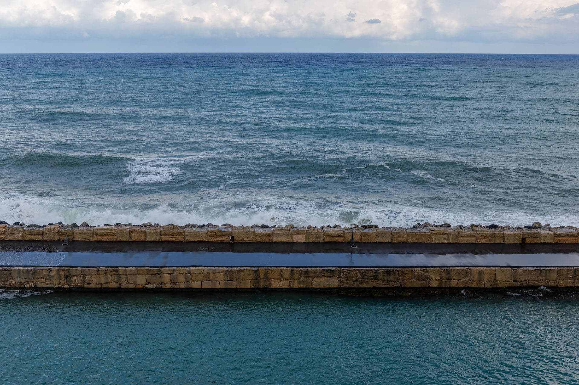 Kyrenia harbour and the turquoise Mediterranean coast, North Cyprus