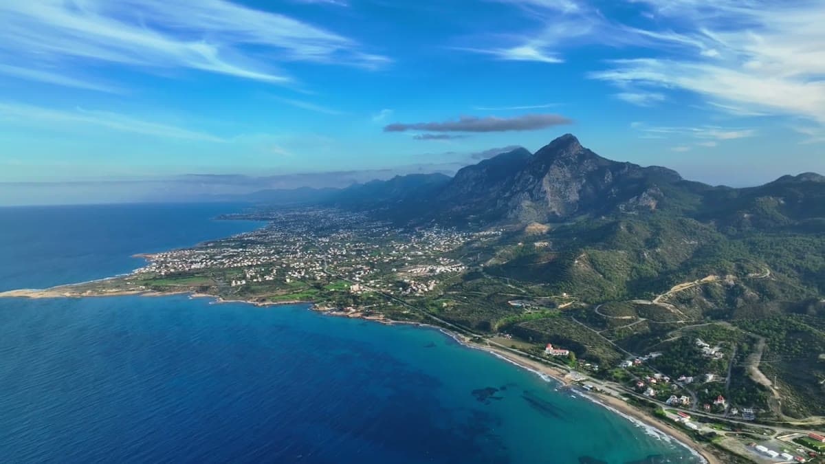 The coast road along the Kyrenia shoreline